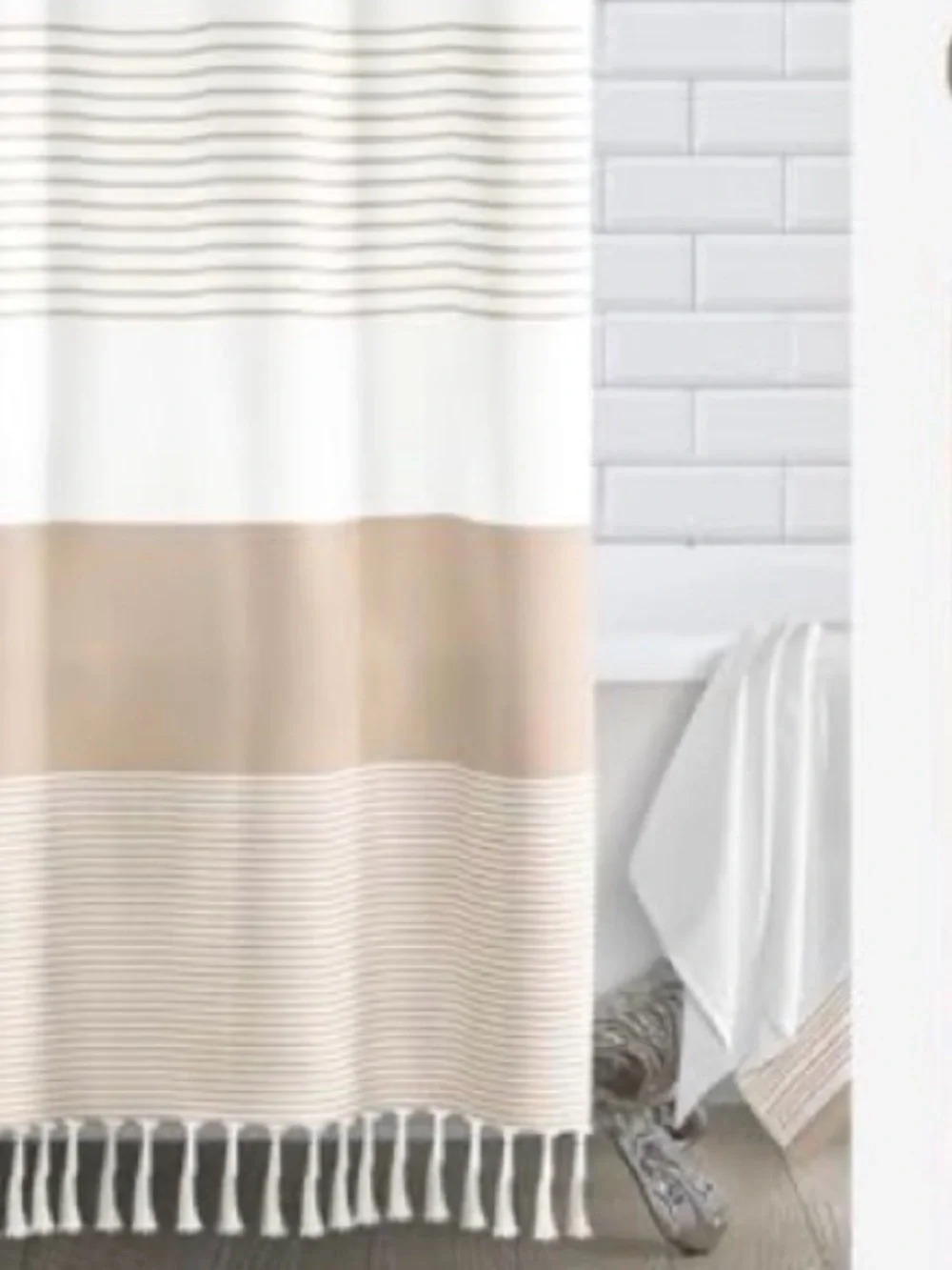 Awellife Beige Bathroom Shower Curtain 72